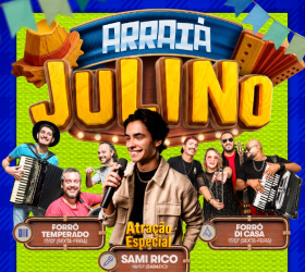 Arraiá Julino contará com apresentação de Sami Rico no Parque Cidade, em Limeira