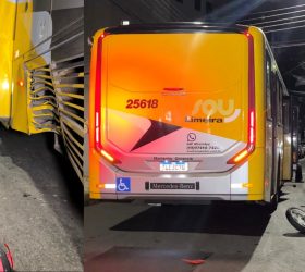 Motociclista fica gravemente ferido após colisão com ônibus do transporte coletivo em Limeira