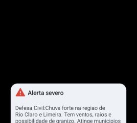 Defesa Civil alerta para chuva forte com risco de granizo em Limeira