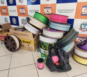 GCM apreende 150 carretéis e 27 rolos industriais de linhas cortantes durante fiscalização em Limeira