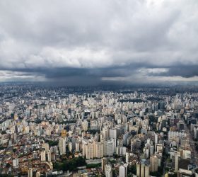 Aerial View of Sao Paulo city, Brazil. High quality photo