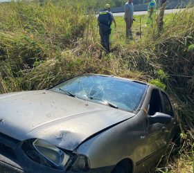 Quatro pessoas ficam feridas após carro sair da pista em Charqueada
