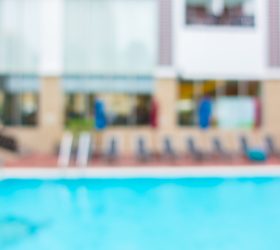 Abstract blur outdoor swimming pool
